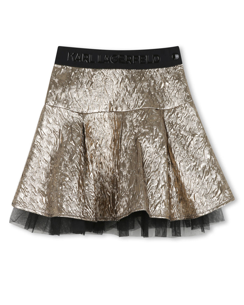 Girls Gold Pleated Skirt
