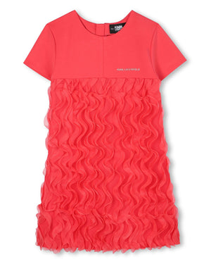 
  
    Karl
  
    Lagerfeld
  
    Kids
  
 Girls Red Mesh Ruffle Dress