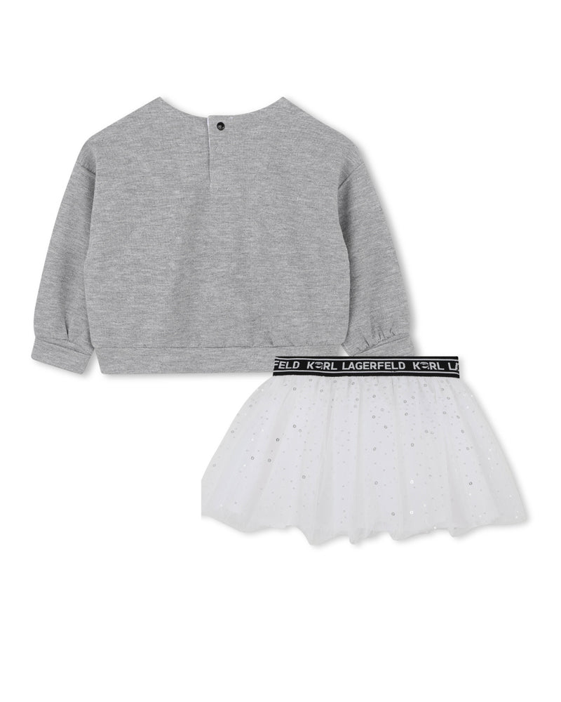 Baby Girls Grey Sweater &amp; Skirt Set