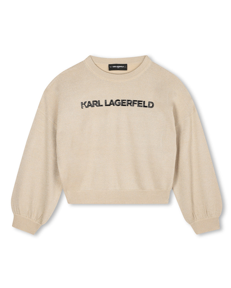 Girls Gold Logo Knit Sweater