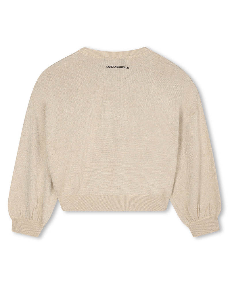 Girls Gold Logo Knit Sweater