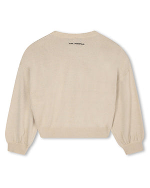 
  
    Karl
  
    Lagerfeld
  
    Kids
  
 Girls Gold Logo Knit Sweater