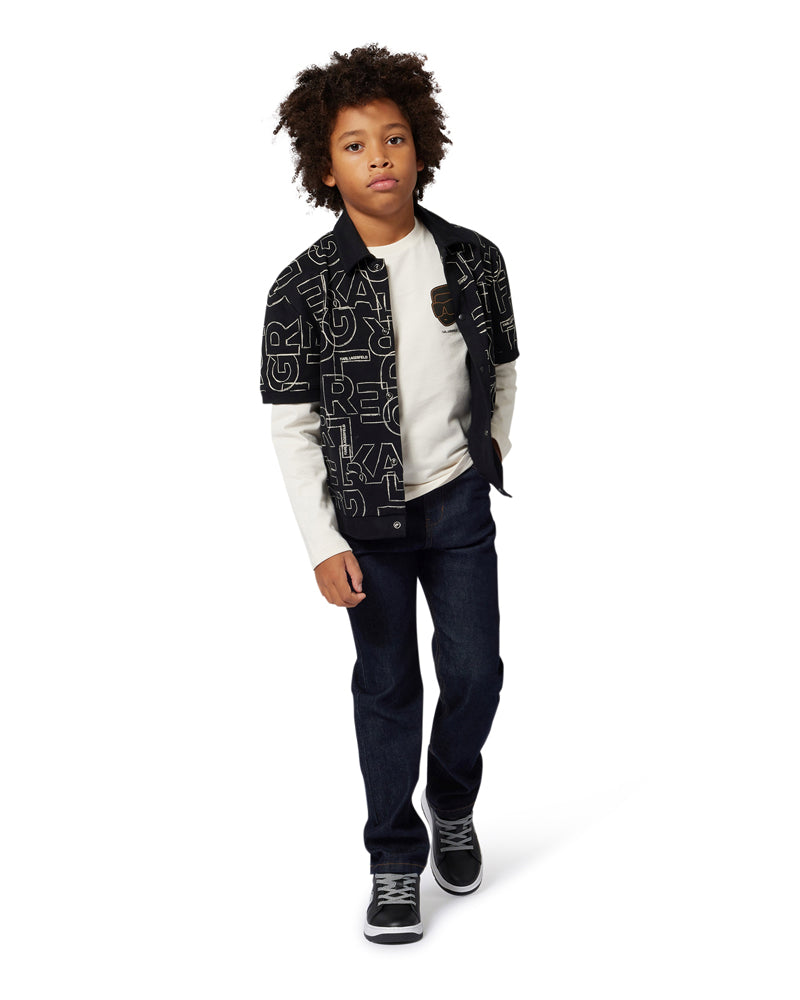 Boys Beige Logo Top