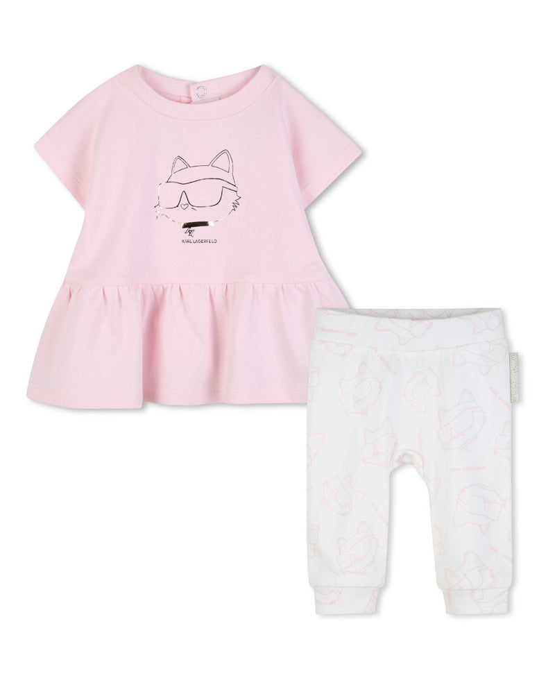 
  
    Karl
  
    Lagerfeld
  
    Kids
  
 Baby Girls Ivory/Pink Dress & Legging Set