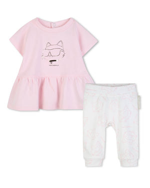 
  
    Karl
  
    Lagerfeld
  
    Kids
  
 Baby Girls Ivory/Pink Dress & Legging Set