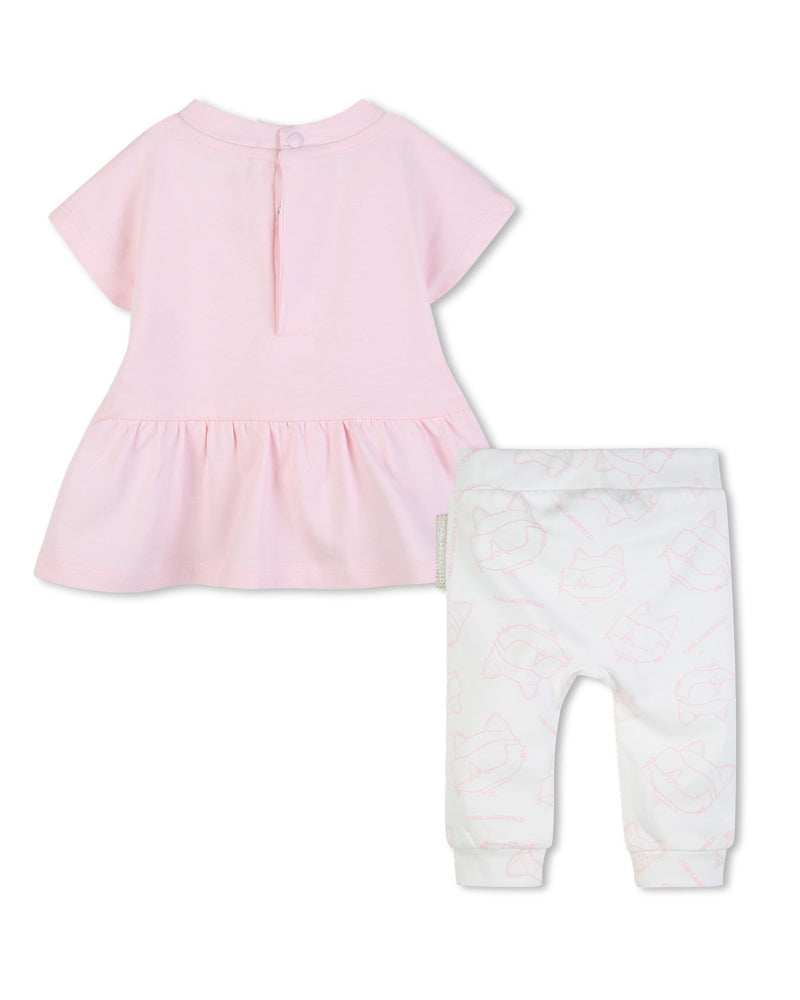 
  
    Karl
  
    Lagerfeld
  
    Kids
  
 Baby Girls Ivory/Pink Dress & Legging Set