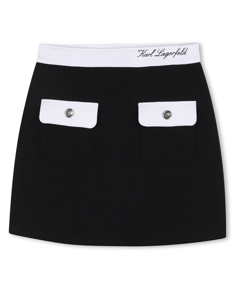 
  
    Karl
  
    Lagerfeld
  
    Kids
  
 Girls Black Cotton Skirt