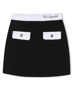 
  
    Karl
  
    Lagerfeld
  
    Kids
  
 Girls Black Cotton Skirt