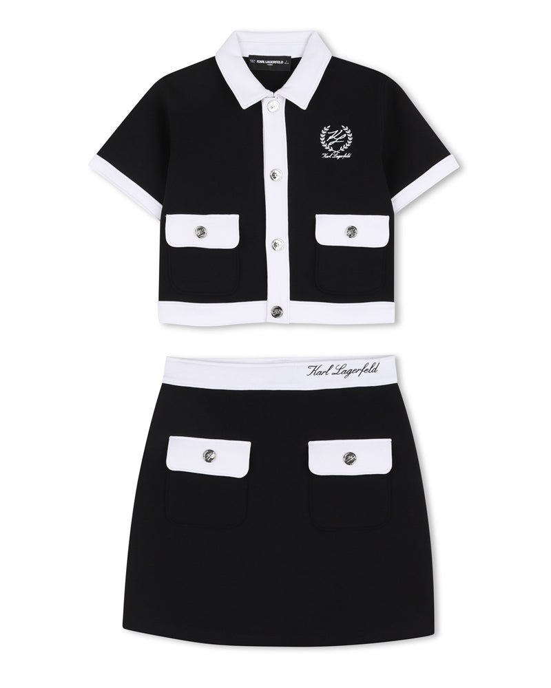 
  
    Karl
  
    Lagerfeld
  
    Kids
  
 Girls Black Top & Skirt Set