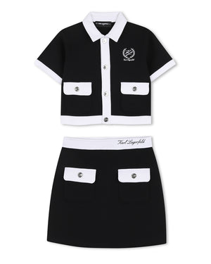 
  
    Karl
  
    Lagerfeld
  
    Kids
  
 Girls Black Top & Skirt Set