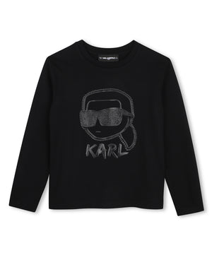 
  
    Karl
  
    Lagerfeld
  
    Kids
  
 Boys Black Long Sleeve Logo Top