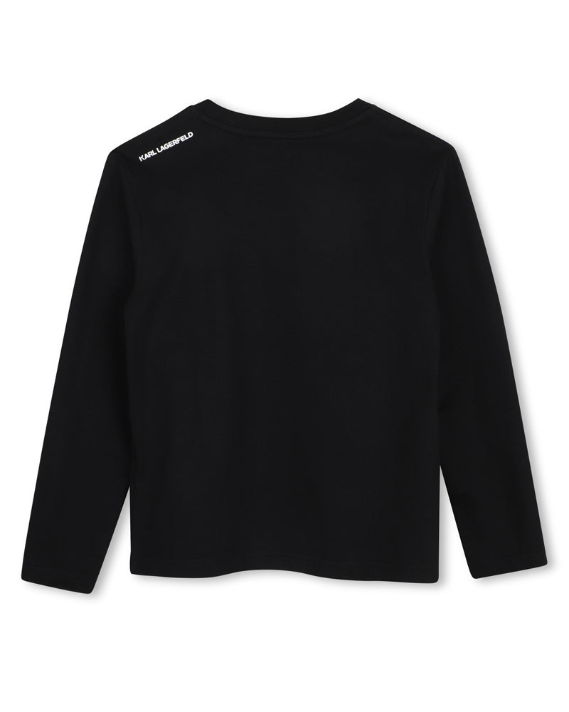 
  
    Karl
  
    Lagerfeld
  
    Kids
  
 Boys Black Long Sleeve Logo Top