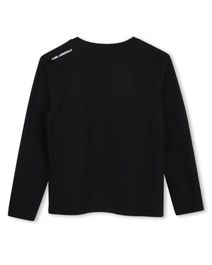 
  
    Karl
  
    Lagerfeld
  
    Kids
  
 Boys Black Long Sleeve Logo Top