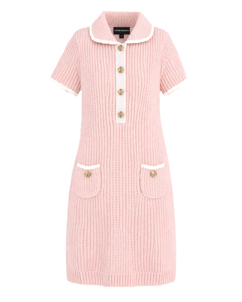 
  
    Emporio
  
    Armani
  
 Girls Pink Knit Collared Dress
