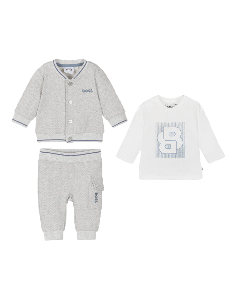 Baby Boys Grey Tracksuit Set