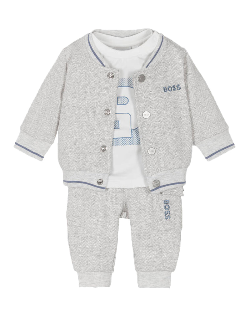 Baby Boys Grey Tracksuit Set