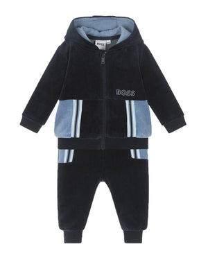 
  
    Boss
  
 Baby Boys Navy Velour Tracksuit