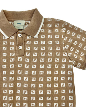
  
    Fendi
  
 Baby Boys Beige Knit Micro FF Polo
