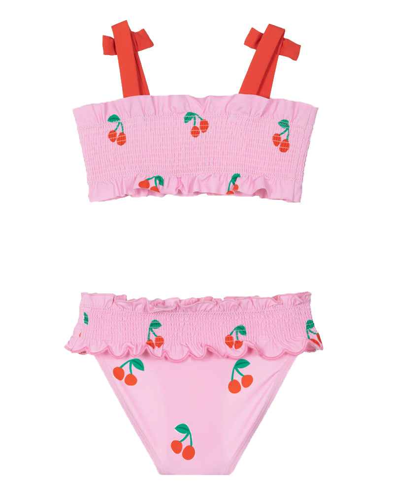 Baby Girls Pink Cherry Print Bikini