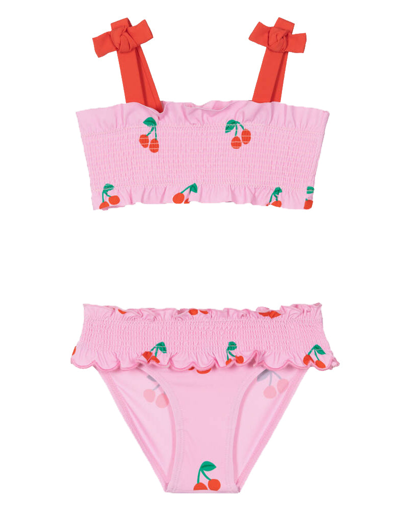 Baby Girls Pink Cherry Print Bikini