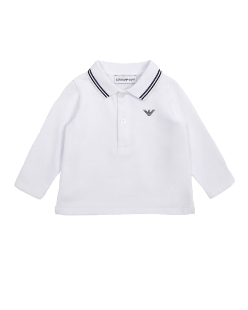 Baby Boys White Cotton Polo