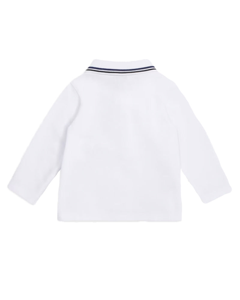 Baby Boys White Cotton Polo