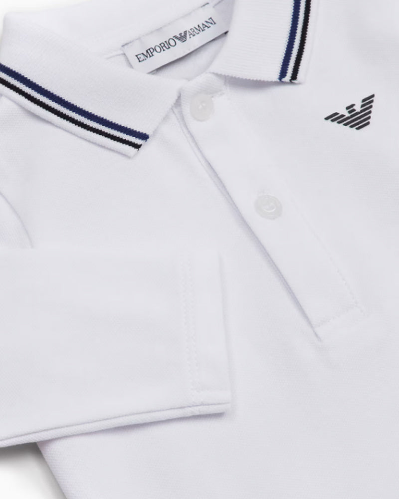 Baby Boys White Cotton Polo