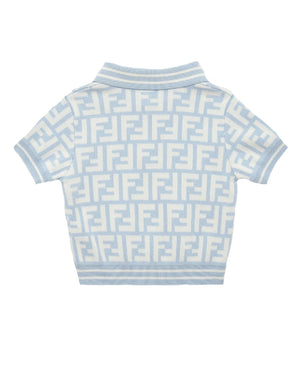 
  
    Fendi
  
 Baby Blue Knit FF Polo