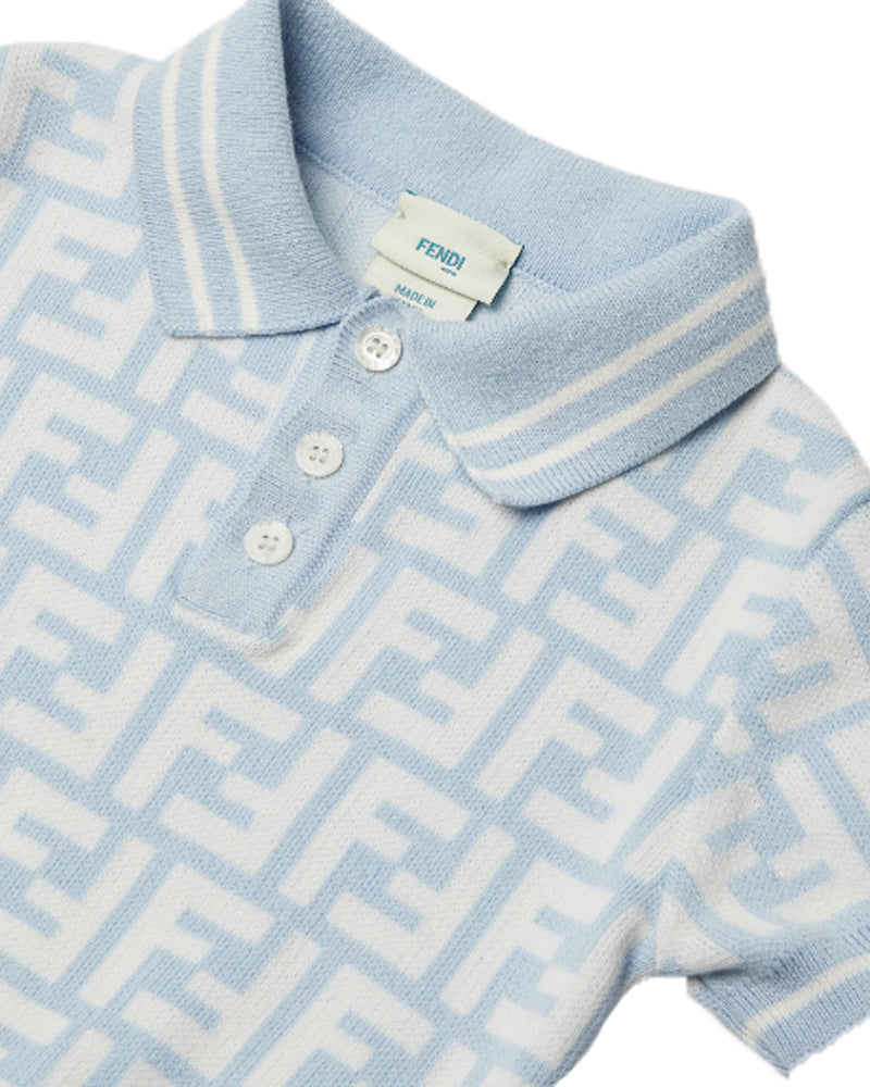 Baby Blue Knit FF Polo