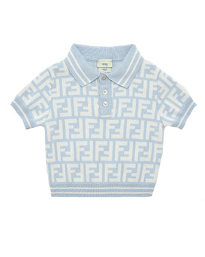 
  
    Fendi
  
 Baby Blue Knit FF Polo