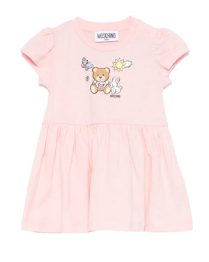 
  
    Moschino
  
 Baby Girls Pink Bear Bunny Dress