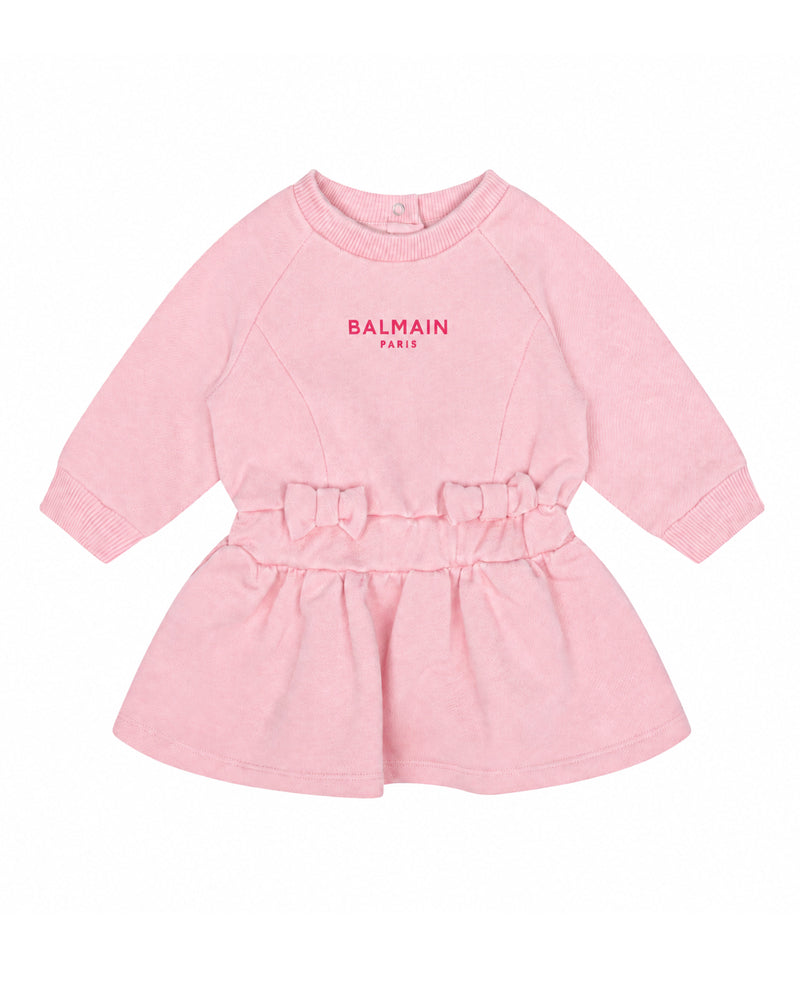 
  
    Balmain
  
 Baby Girls Pink Logo Sweater Dress