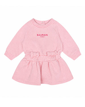 
  
    Balmain
  
 Baby Girls Pink Logo Sweater Dress