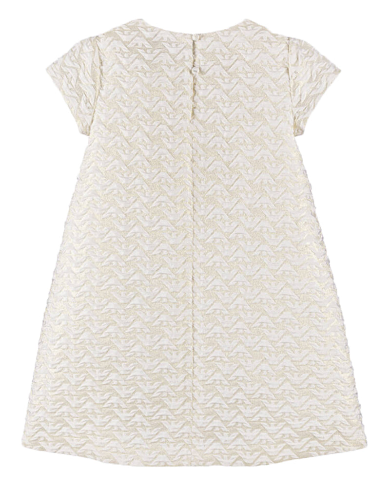 Emporio Armani Kids Girls Gold Cap Sleeve Bow Dress Emporio Armani Kids Girls Gold Cap Sleeve Bow Dress
