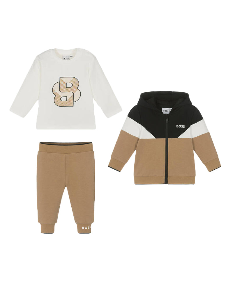 Baby Boys Brown Tracksuit Set