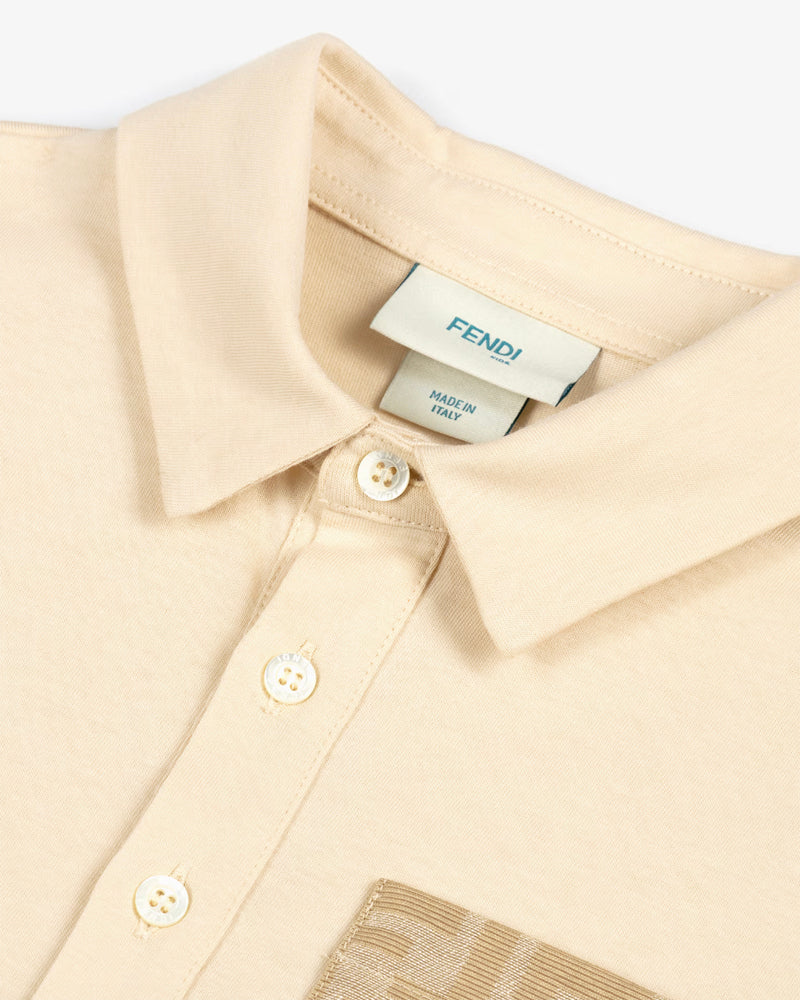 
  
    Fendi
  
 Baby Boys Beige FF Pocket Polo