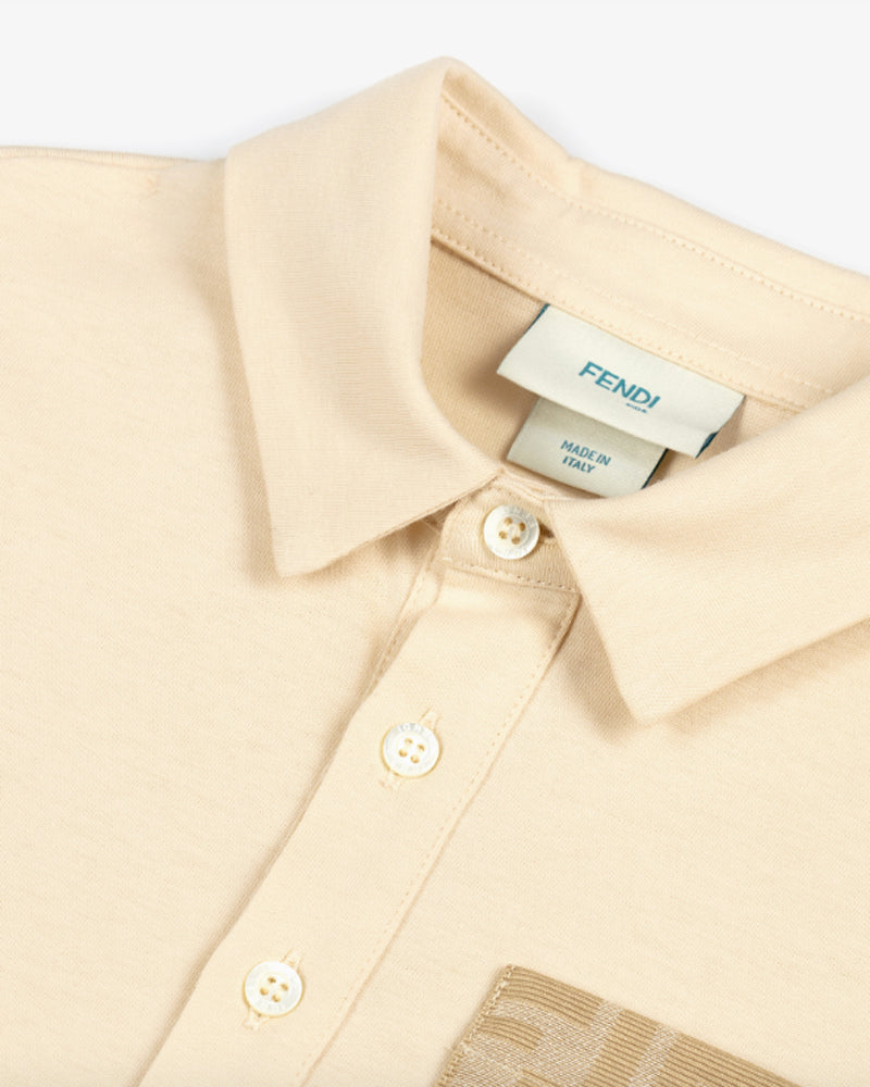 
  
    Fendi
  
 Baby Boys Beige FF Pocket Polo