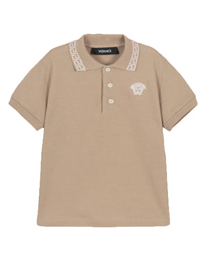 
  
    Versace
  
 Baby Medusa Embroidered Greca Polo