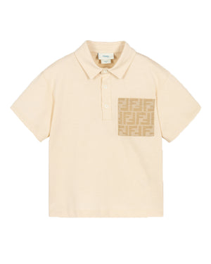 
  
    Fendi
  
 Baby Boys Beige FF Pocket Polo