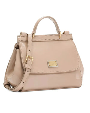 
  
    Dolce
  
    &
  
    Gabbana
  
 Girls Beige Patent Leather Sicily Bag