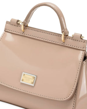 
  
    Dolce
  
    &
  
    Gabbana
  
 Girls Beige Patent Leather Sicily Bag