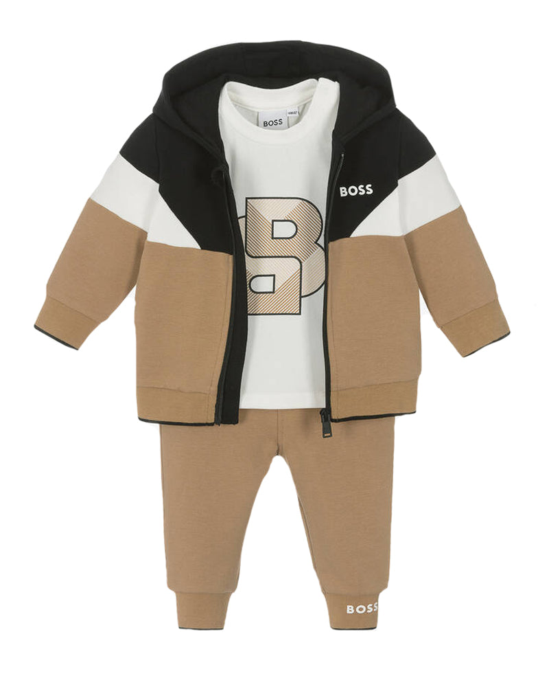 Baby Boys Brown Tracksuit Set