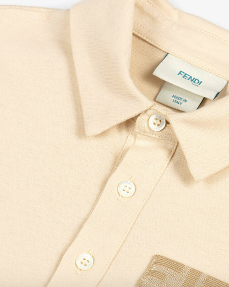 
  
    Fendi
  
 Boys Beige FF Pocket Polo
