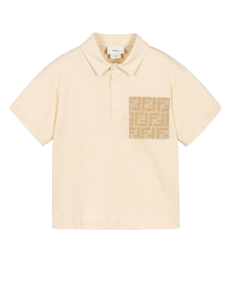 
  
    Fendi
  
 Boys Beige FF Pocket Polo