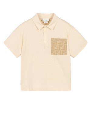 
  
    Fendi
  
 Boys Beige FF Pocket Polo