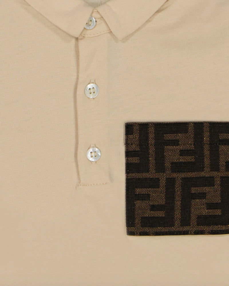 Baby Boys Beige FF Pocket Polo