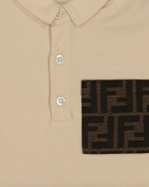 
  
    Fendi
  
 Baby Boys Beige FF Pocket Polo