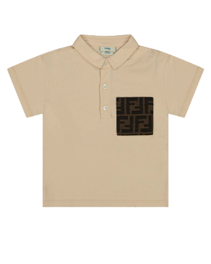 Fendi, Baby Boys Beige FF Pocket Polo - Main Image