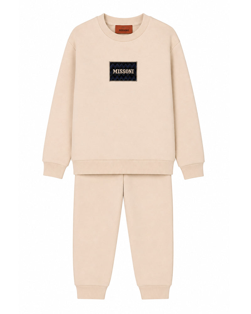 
  
    Missoni
  
 Boys Beige Cotton Logo Tracksuit