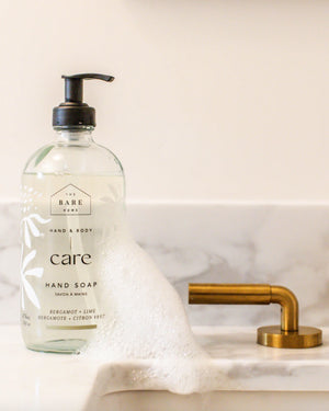 
  
    The
  
    Bare
  
    Home
  
 Hand Soap 476ML in Glass Bottle - Bergamot + Lime